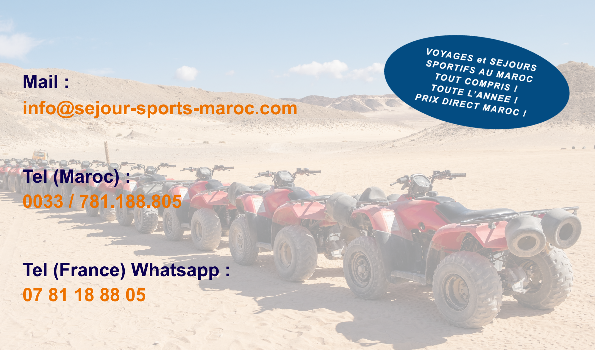 Contact Loisirs concept séjours Maroc
