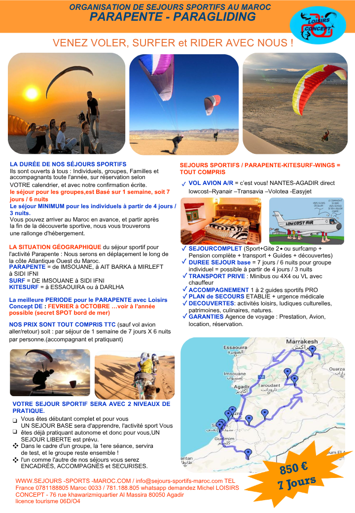 affiche& fiche 1 parapente orange.pdf (1) Séjour parapente au Maroc avec vue panoramique