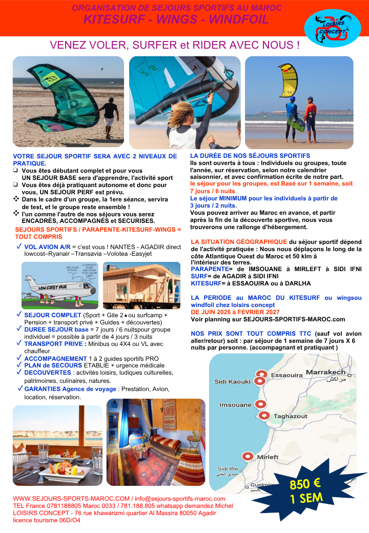 affiche & fiche 3 kitesurf rose.pdf (7) Kitesurf Maroc voyage sportif