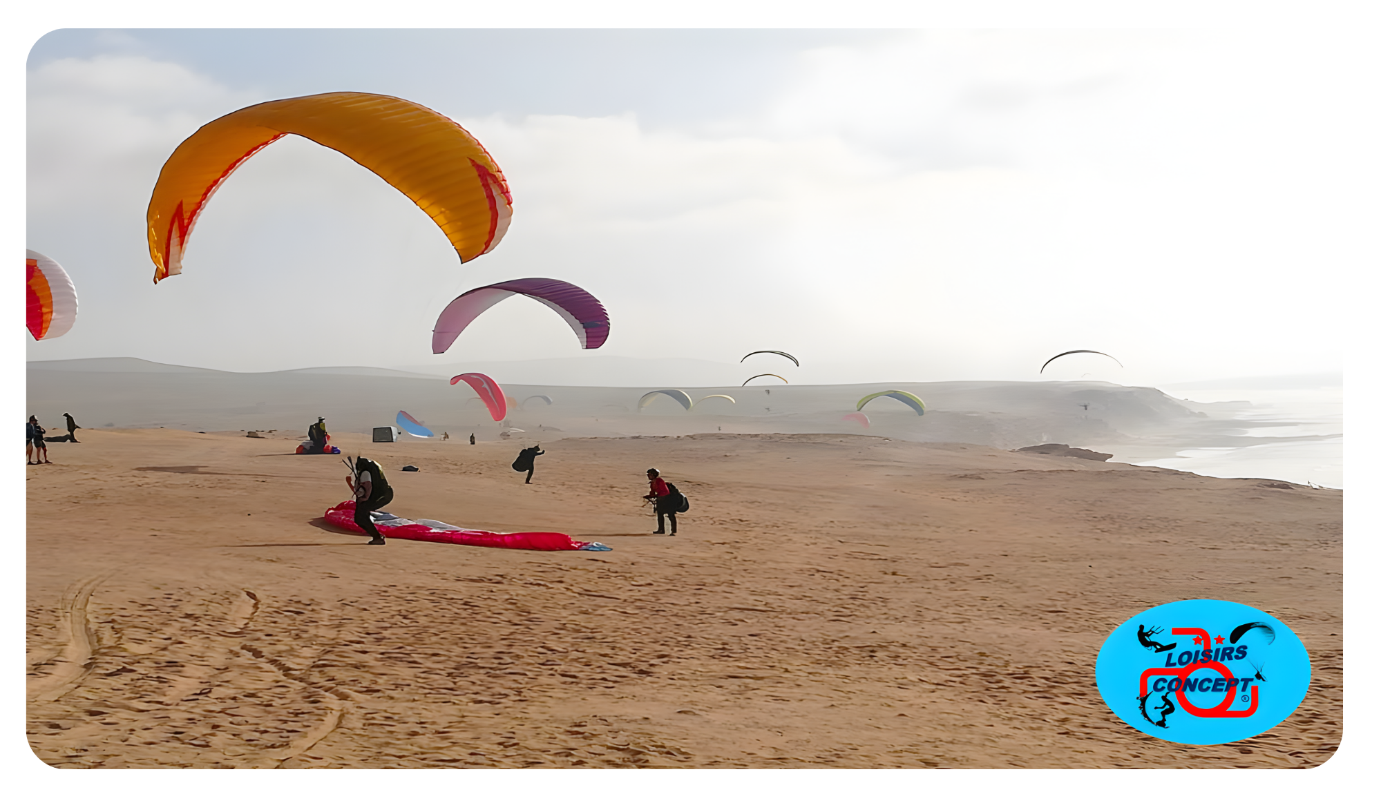 Parapente au Maroc plage
